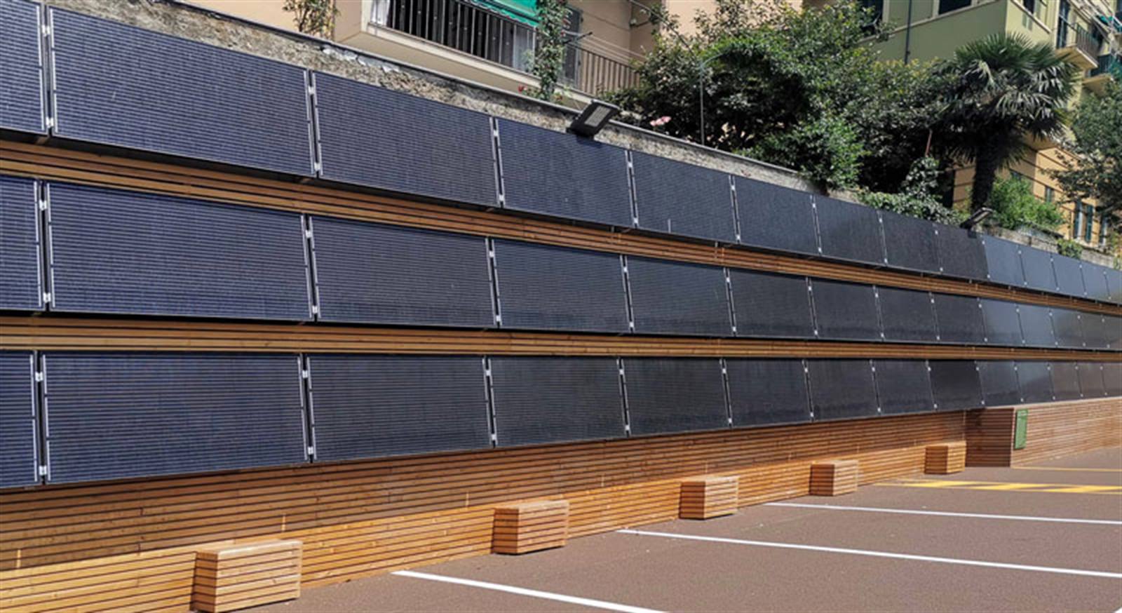 impianto a parete 18 kWp – Moduli Next All Black